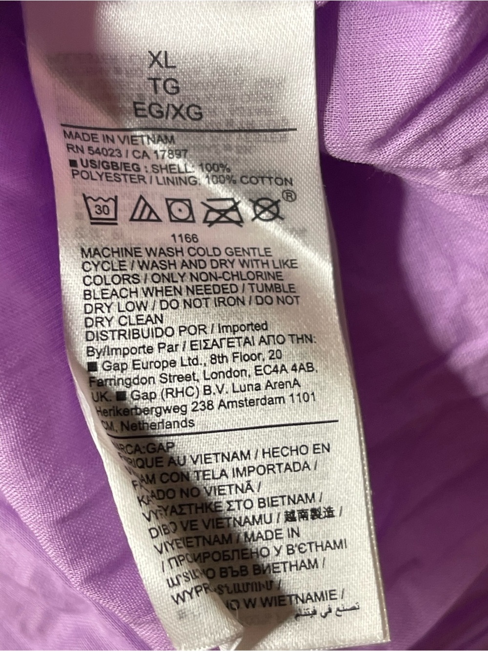 GAP Lavender V-Neck Tiered Maxi Dress Sz XL - Picture 4 of 5